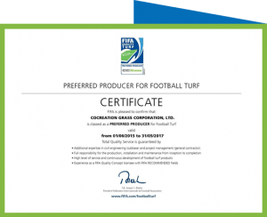 CCGrass certificate of FIFA Preferred producer