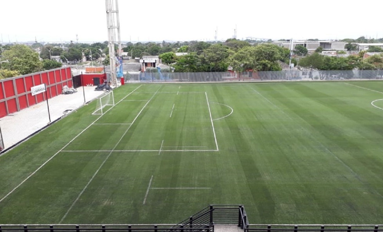 CCGrass artificial grass factory FIFA quality football field Estadio Moderno Julio Torres Colombia