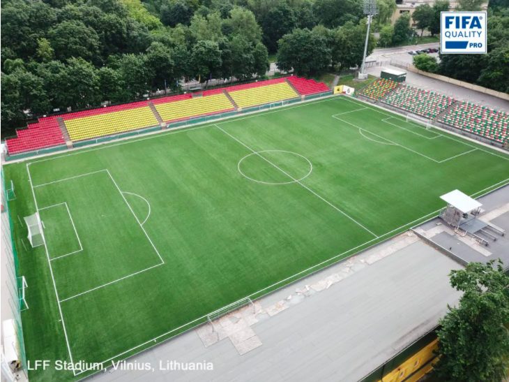 CCGrass, one of the 7 FIFA Preferred Producers in the World, has installed a FIFA certified field, LFF Stadium, which is located in Vilnius, Lithuanian. This stadium is the home field of Lithuanian national football team. The players are satisfied with the surface and speak highly of it, which bring them a good sports experience.