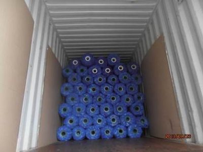 Rolls packed into the container, ready for transport