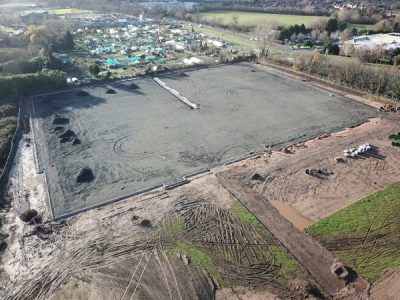 Drone view of proposed pitches